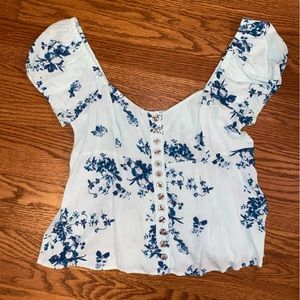Free People - smocked floral top
